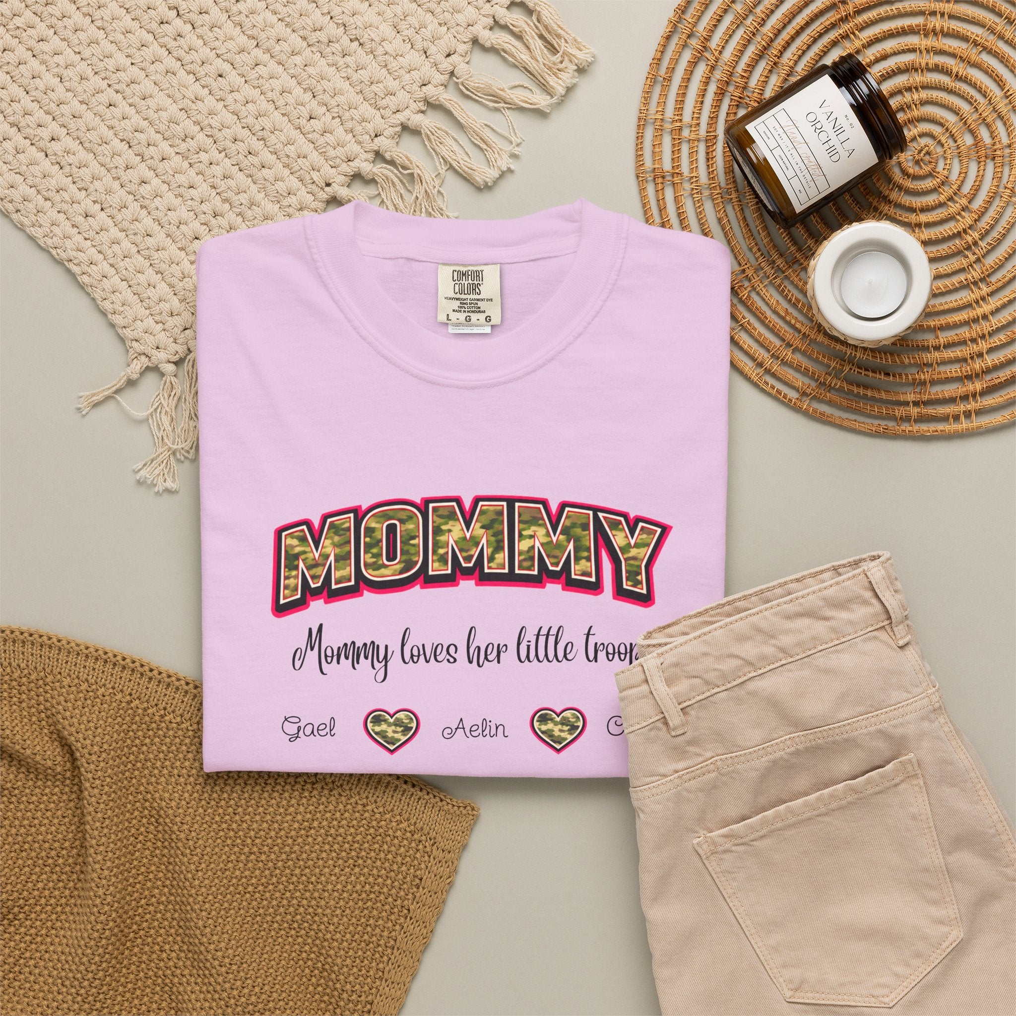 Mommy Camo Heart T-Shirt — "Mommy, I am here for little forever" Mother's Day Tee