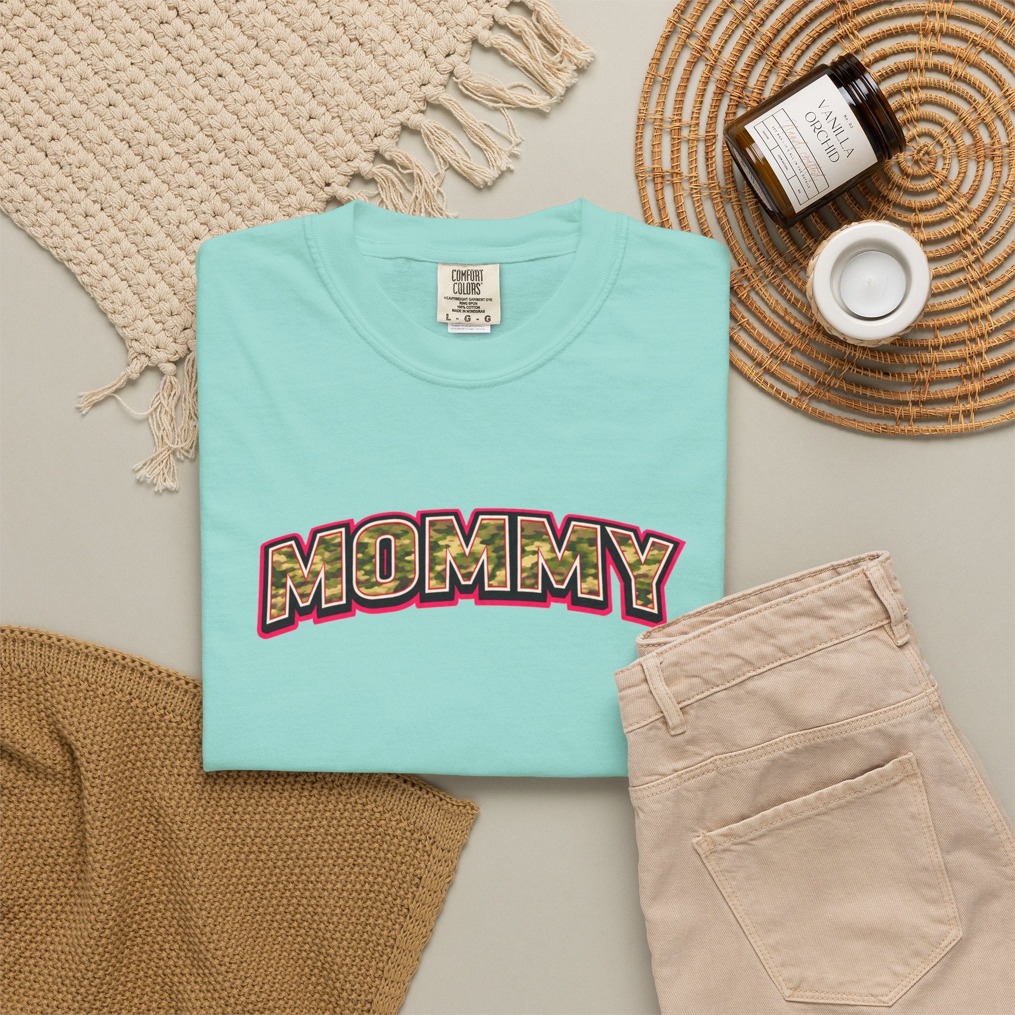 Mommy Camo Graphic T-Shirt — Retro Lettering Mother's Day Tee