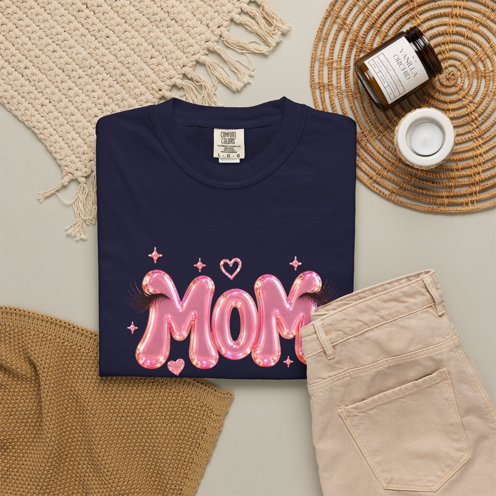 MOM Pink Balloon Eyelashes T-Shirt
