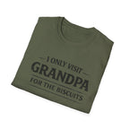 Grandpa Biscuits T-Shirt — "I Only Visit Grandpa For The Biscuits" Funny Family Tee
