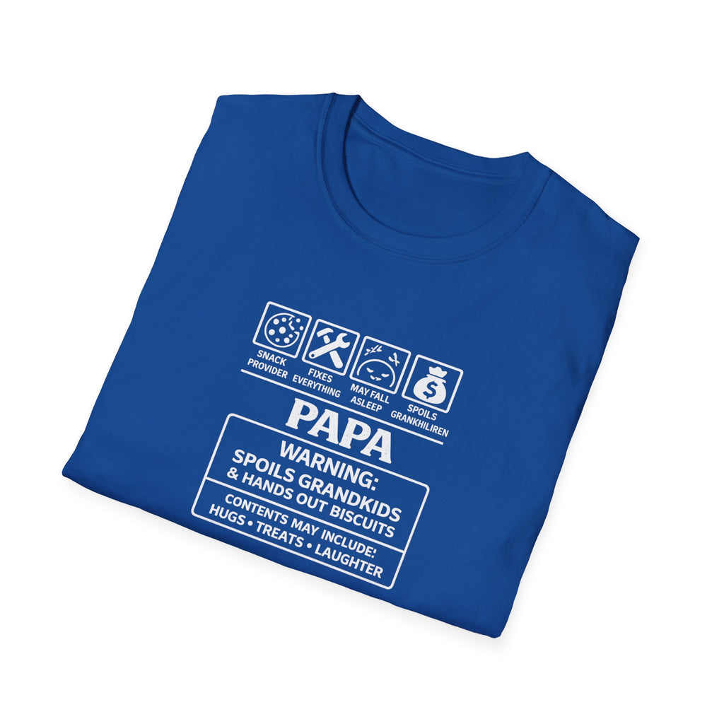 Papa Warning T-Shirt – ‘Spoils Grandkids’ Funny Grandpa Gift Tee