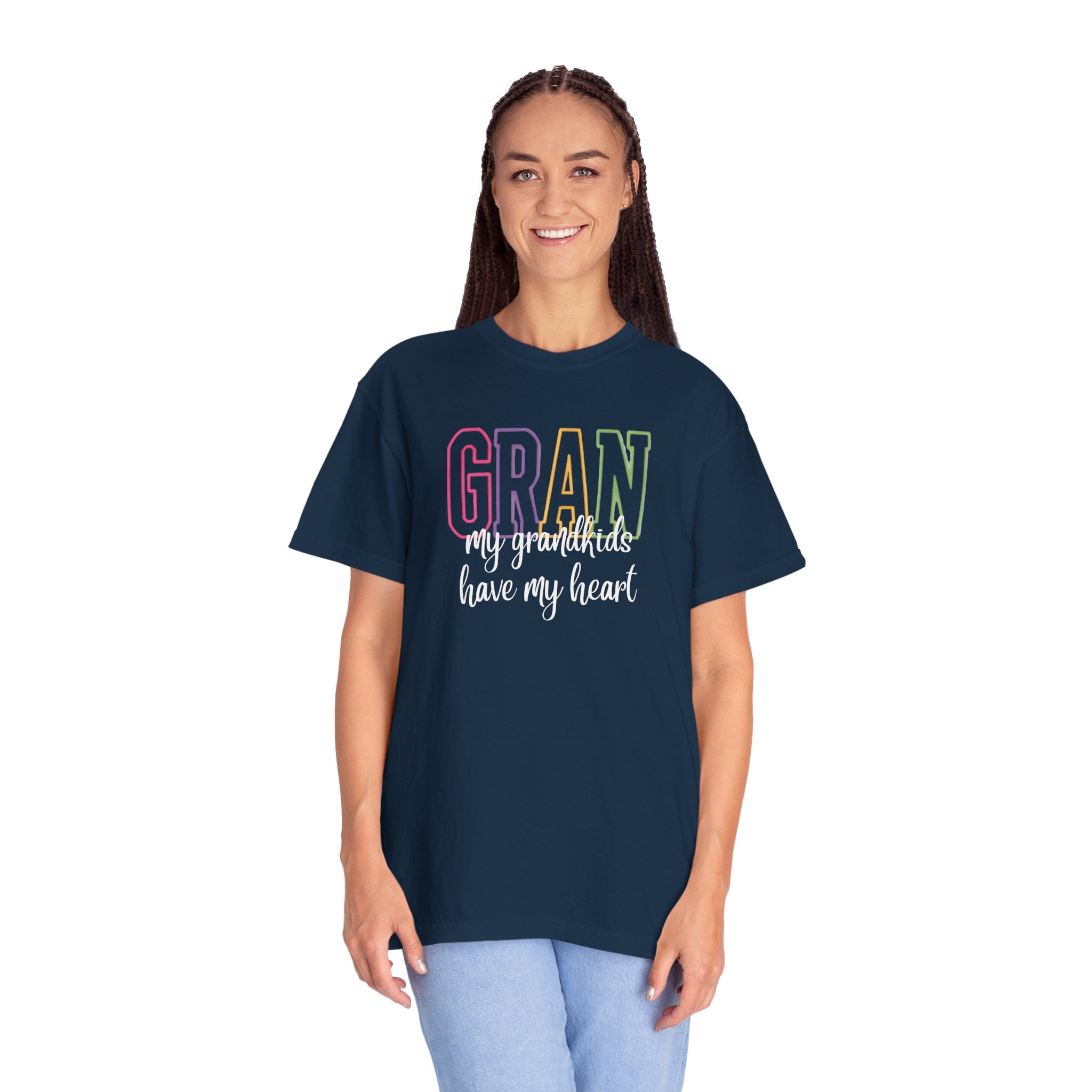 T-Shirt — "Gran my grandkids have my heart" Pastel Graphic Grandma Tee