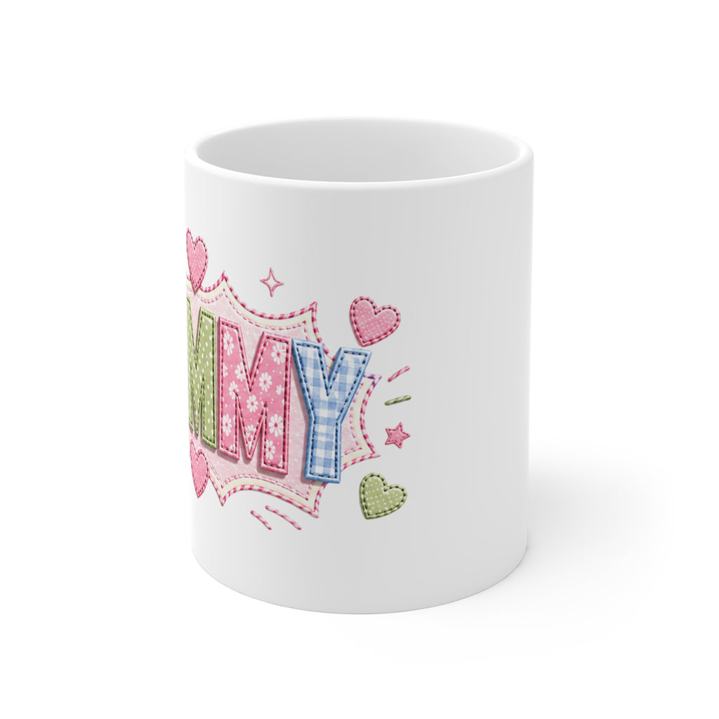 Mum Mug — Colorful Patchwork 'MUM' Ceramic Coffee Cup, Mother's Day Gift