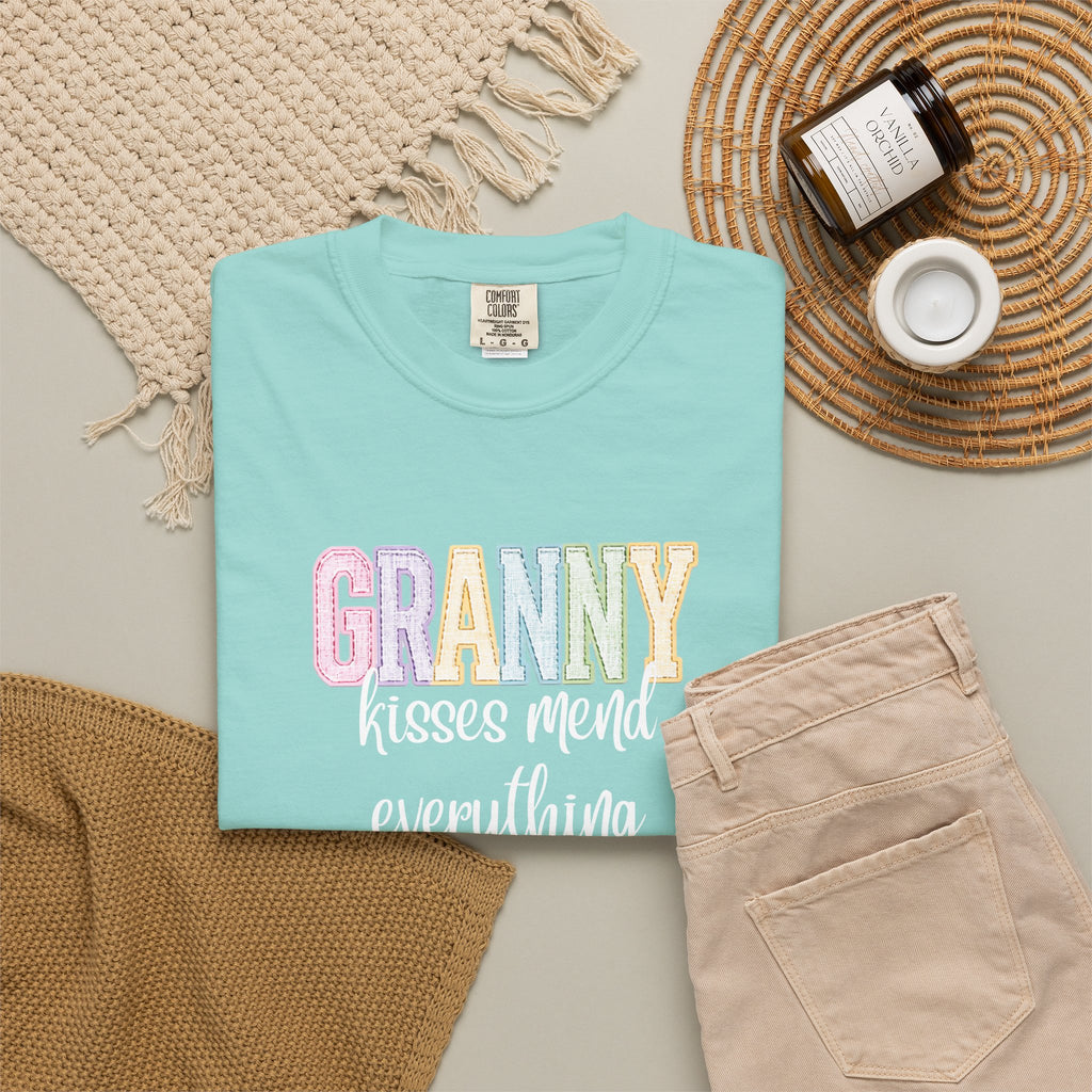 Granny Kisses Mend Everything T-Shirt — Pastel Grandma Gift