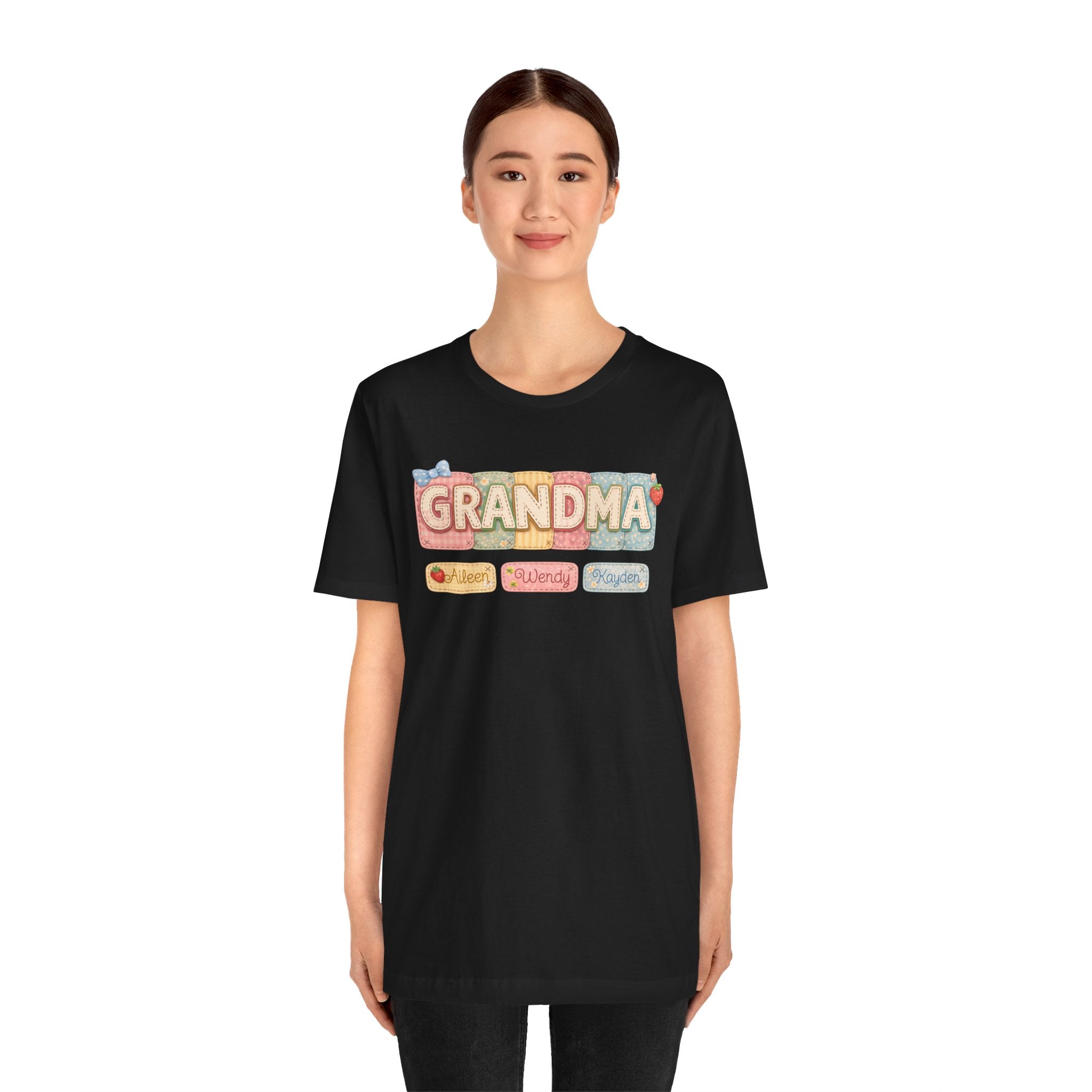 Grandma Floral Retro Tee — "Grandma" Names Design (Aileen • Wendy • Peyton)