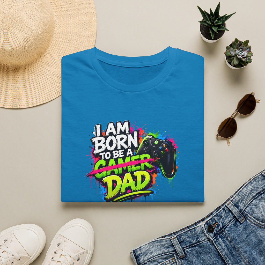 "I Am Born To Be A Gamer Dad" Neon T‑Shirt