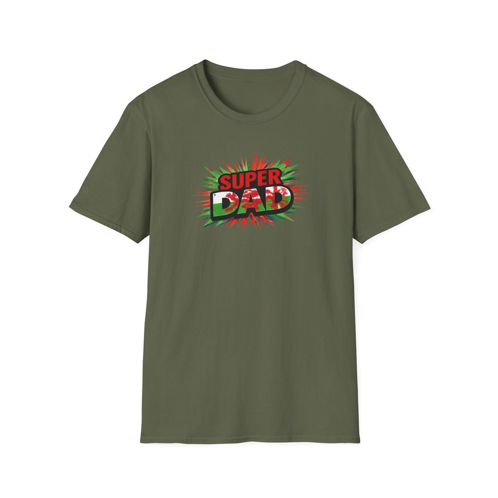 Super Dad Graphic T-Shirt — Wales Flag themed Retro Comic Father's Day Tee