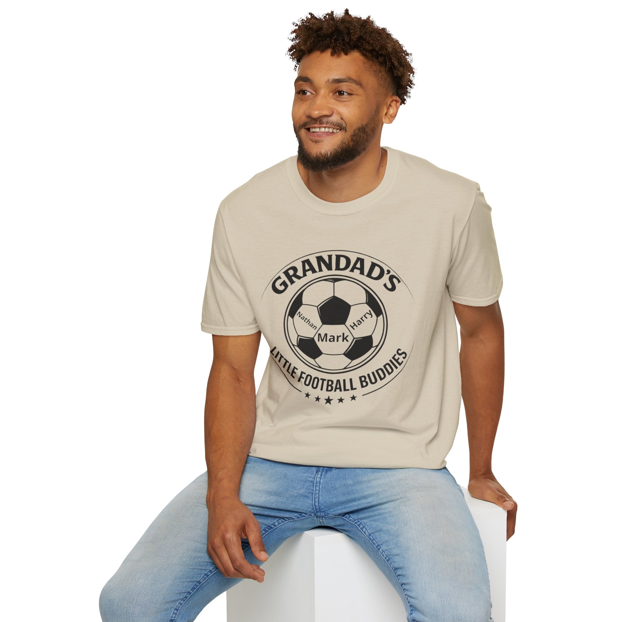 Grandad's Little Football Buddies T-Shirt — Personalized Soccer Grandpa Tee