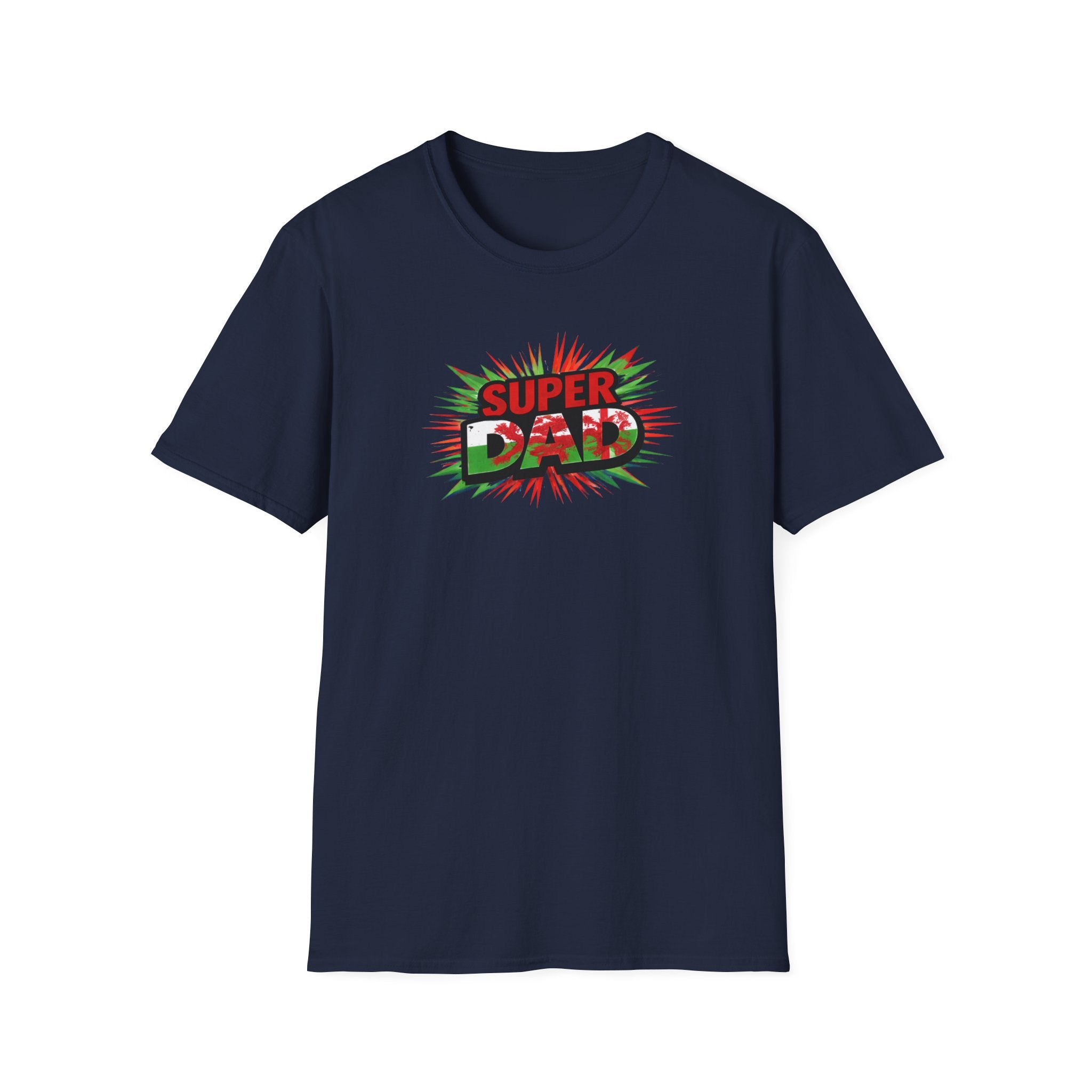 Super Dad Graphic T-Shirt — Wales Flag themed Retro Comic Father's Day Tee