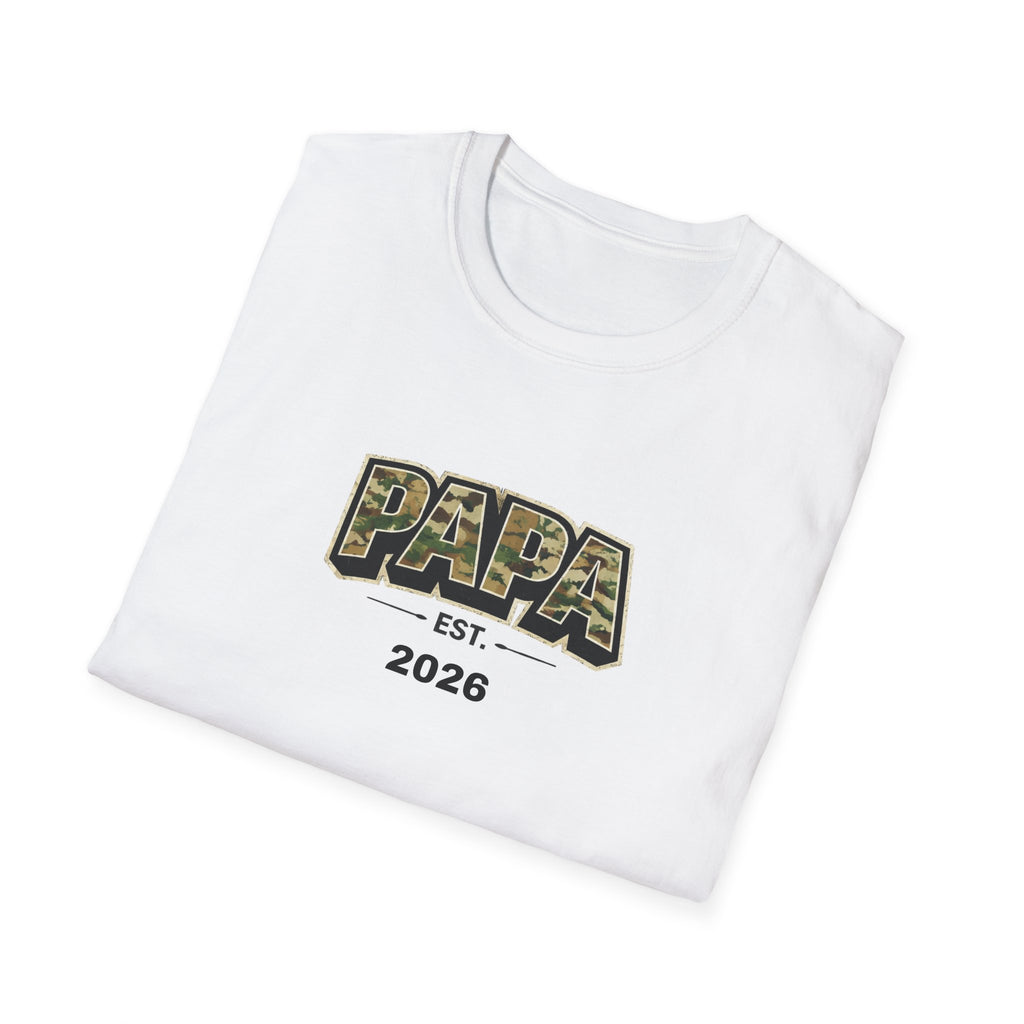 Papa Est. 2026 T-Shirt – Camo Fathers Day New Dad Gift