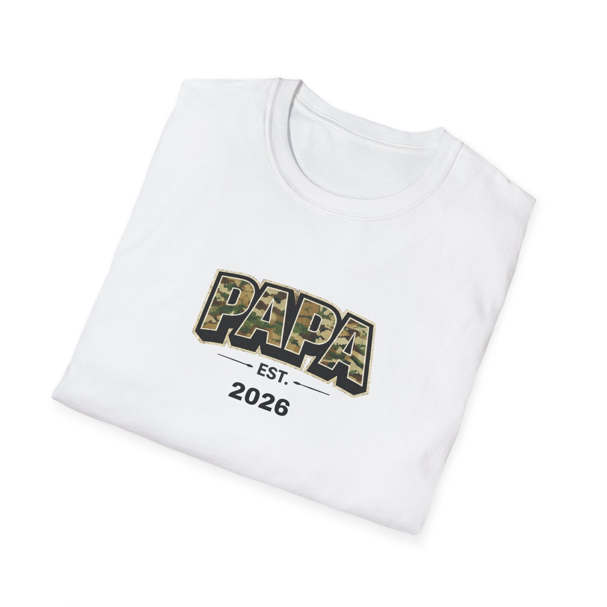 Papa Est. 2026 T-Shirt – Camo Fathers Day New Dad Gift