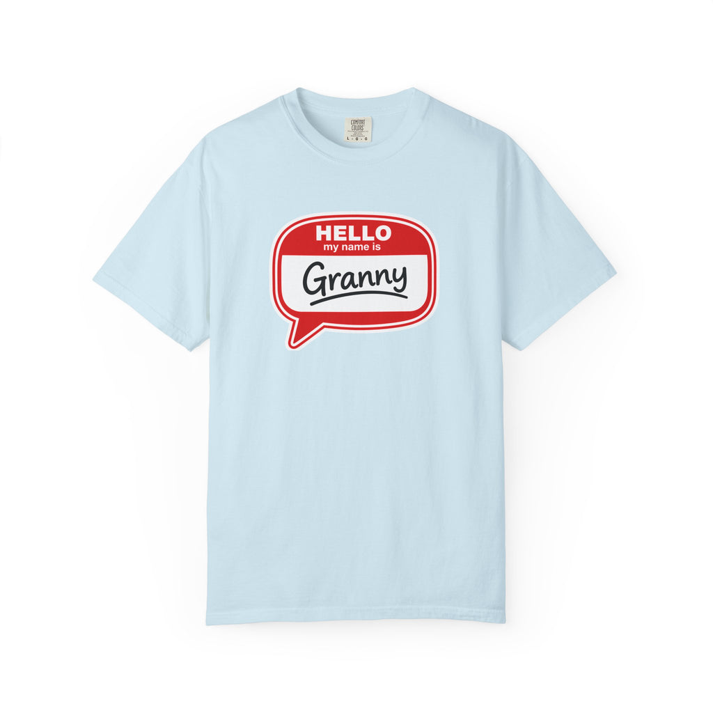 Hello My Name Is Granny T-Shirt - Funny Grandma Gift, Retro Name Badge Tee