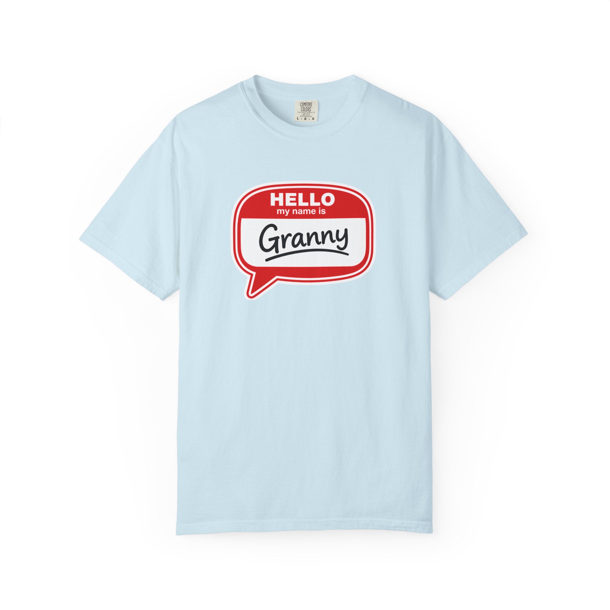 Hello My Name Is Granny T-Shirt - Funny Grandma Gift, Retro Name Badge Tee
