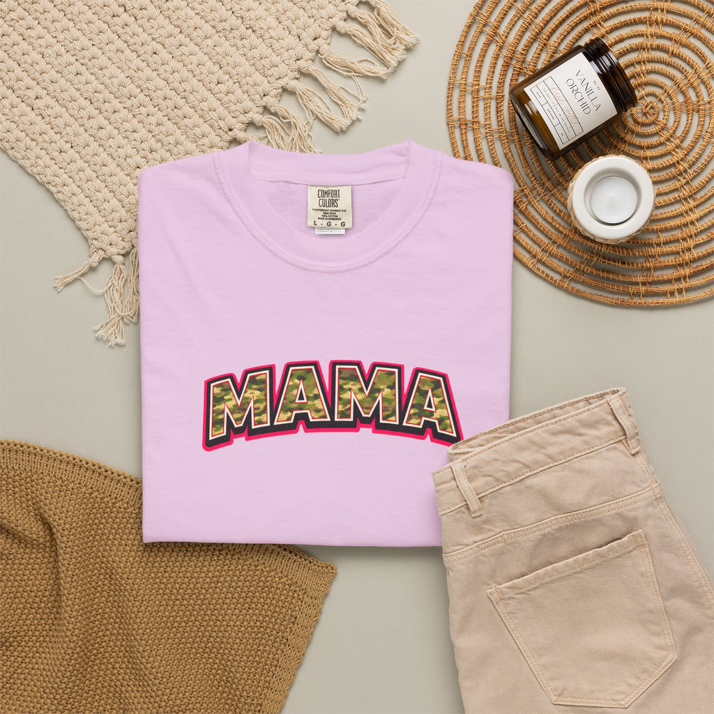 Mama Camo Retro T-Shirt — Vintage Lettering Mother's Day Tee