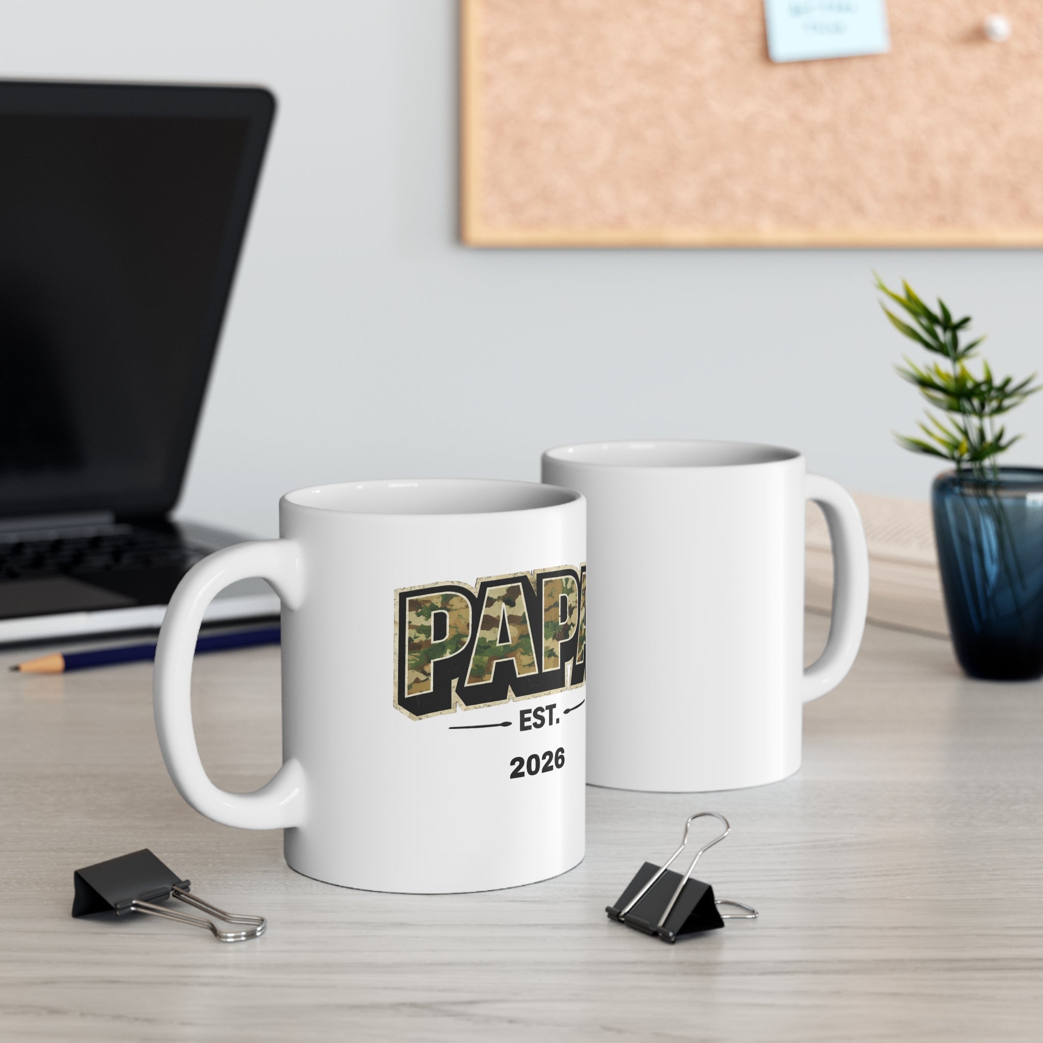 Papa Mug — Camouflage "PAPA" Established 2026 Coffee Cup