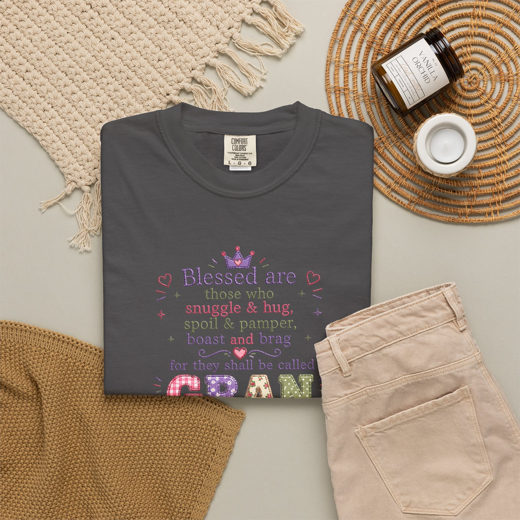Gran Blessings T-Shirt — "Blessed are those who snuggle & hug... called GRAN"