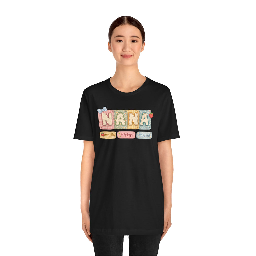 Nana Baby Blocks Tee — Personalized Grandmother Name Shirt