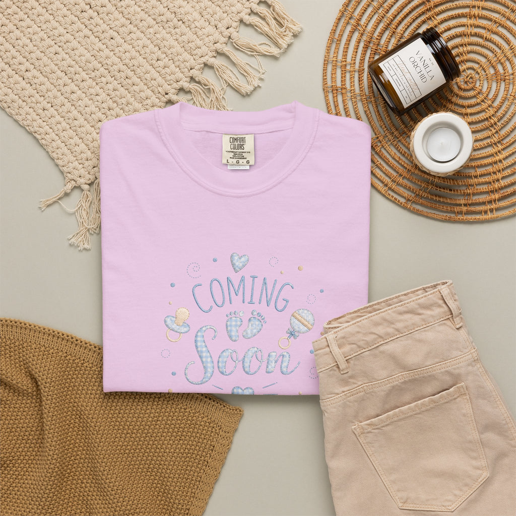 Coming Soon Baby T-Shirt — Gender Reveal Pregnancy Announcement Tee