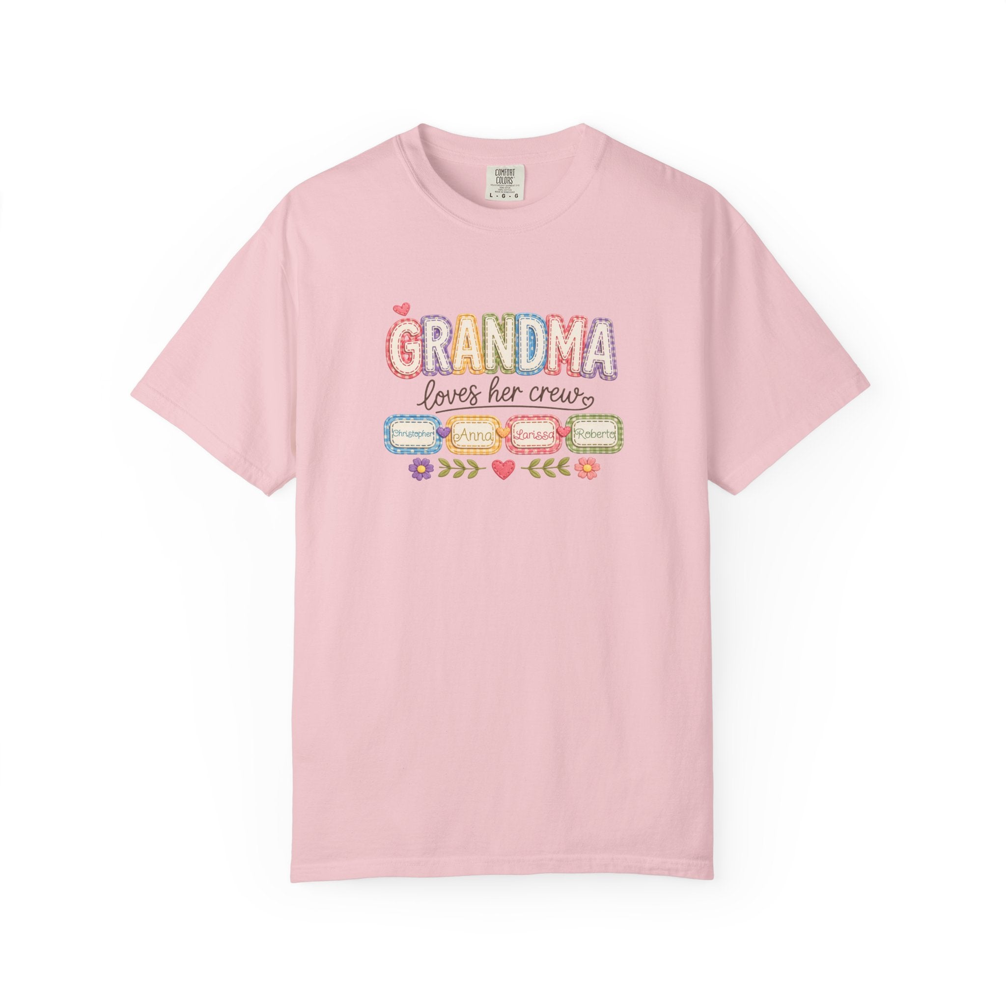 Grandma Loves Her Crew T-Shirt – Cute Pastel Grandma Family Tee