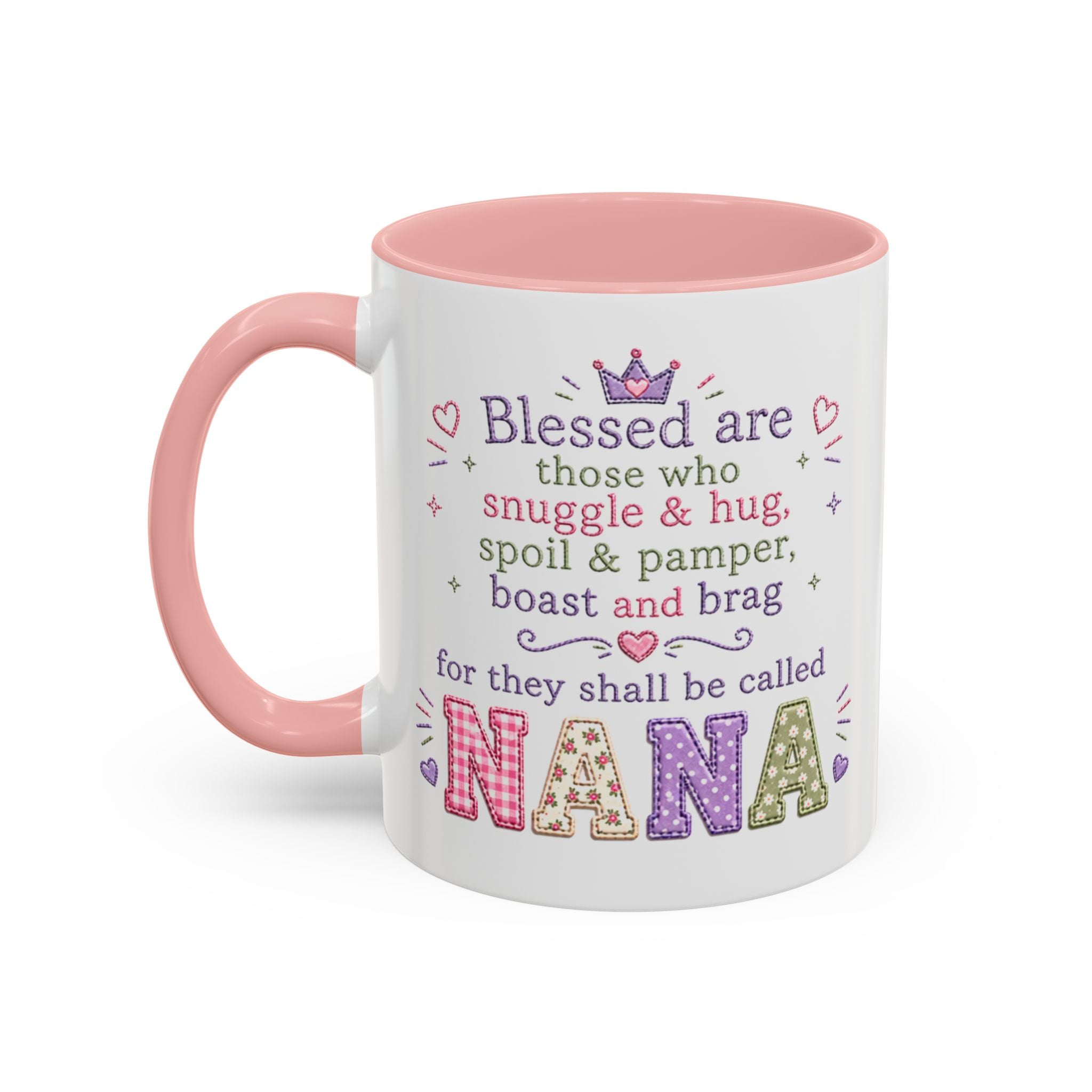 'NANA' Pink Accent Coffee Mug – 'You Are Loved' Inspirational Floral Design, 11/15 oz