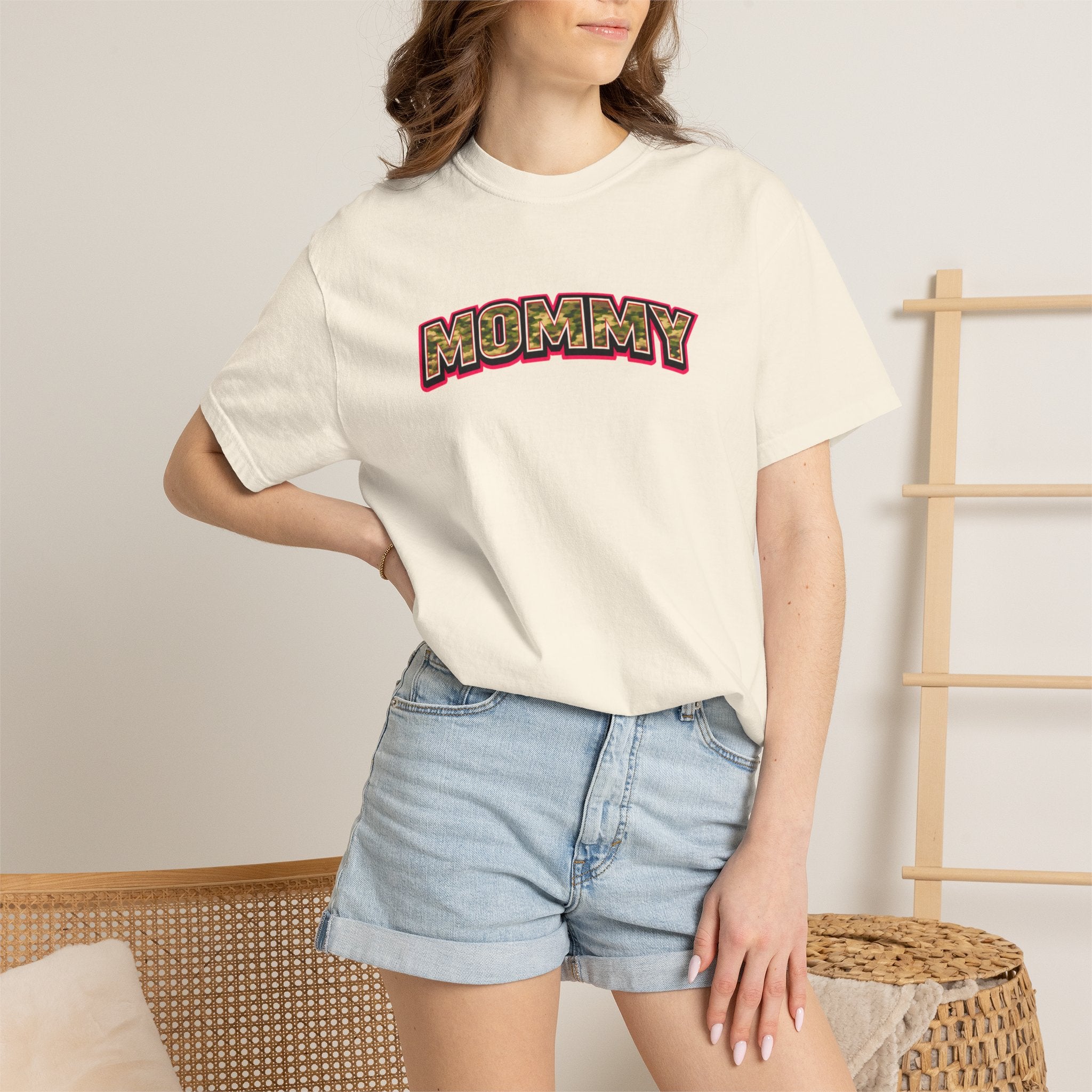Mommy Camo Graphic T-Shirt — Retro Lettering Mother's Day Tee