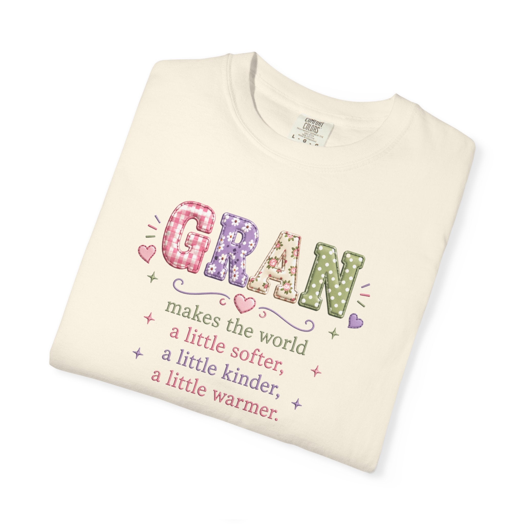 Gran Makes the World Softer T-Shirt – Gift for Grandma, Floral Vintage Lettering