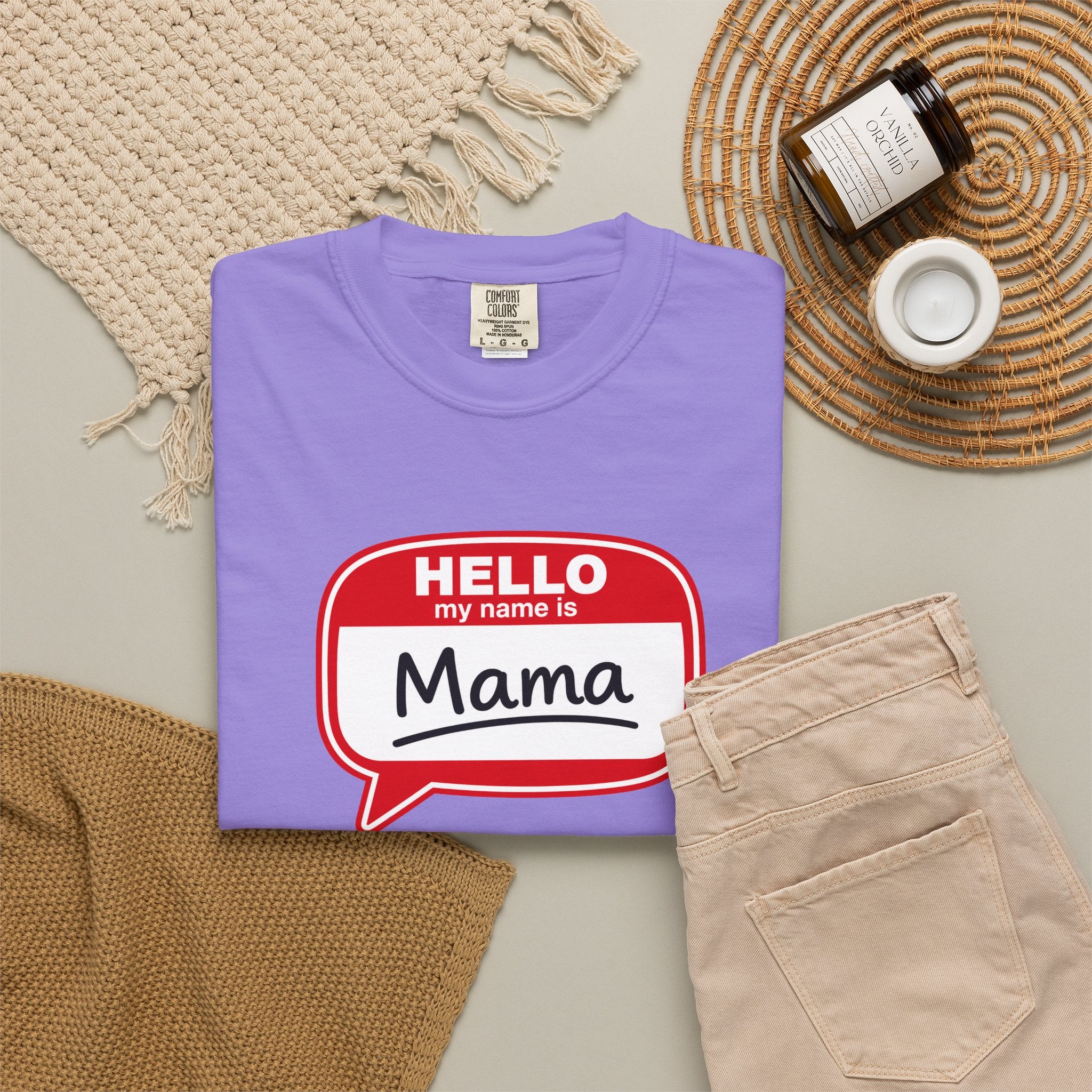 Mama Name Tag T-Shirt — "Hello My Name Is Mama" Graphic Tee