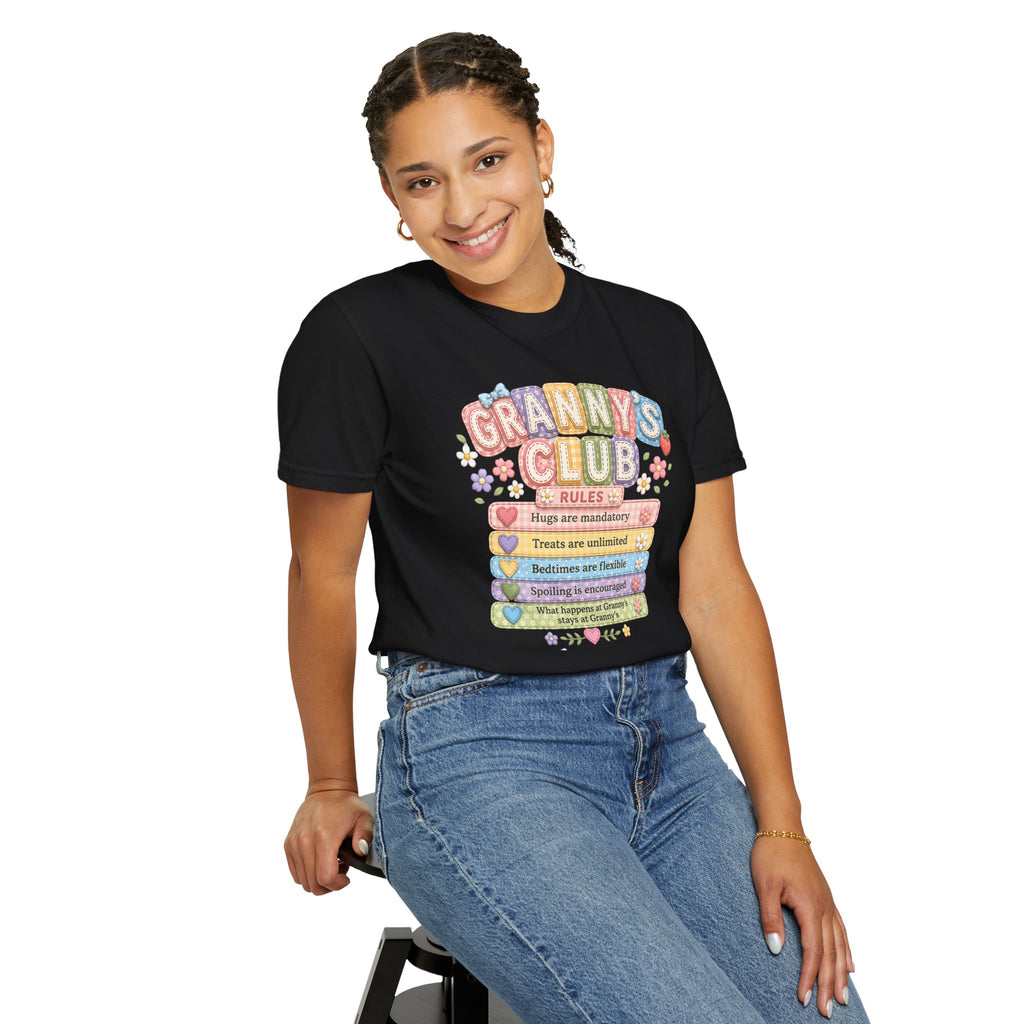 Granny's Club T‑Shirt – Cute Pastel 'Granny's Club' Rules Graphic Tee for Grandmothers