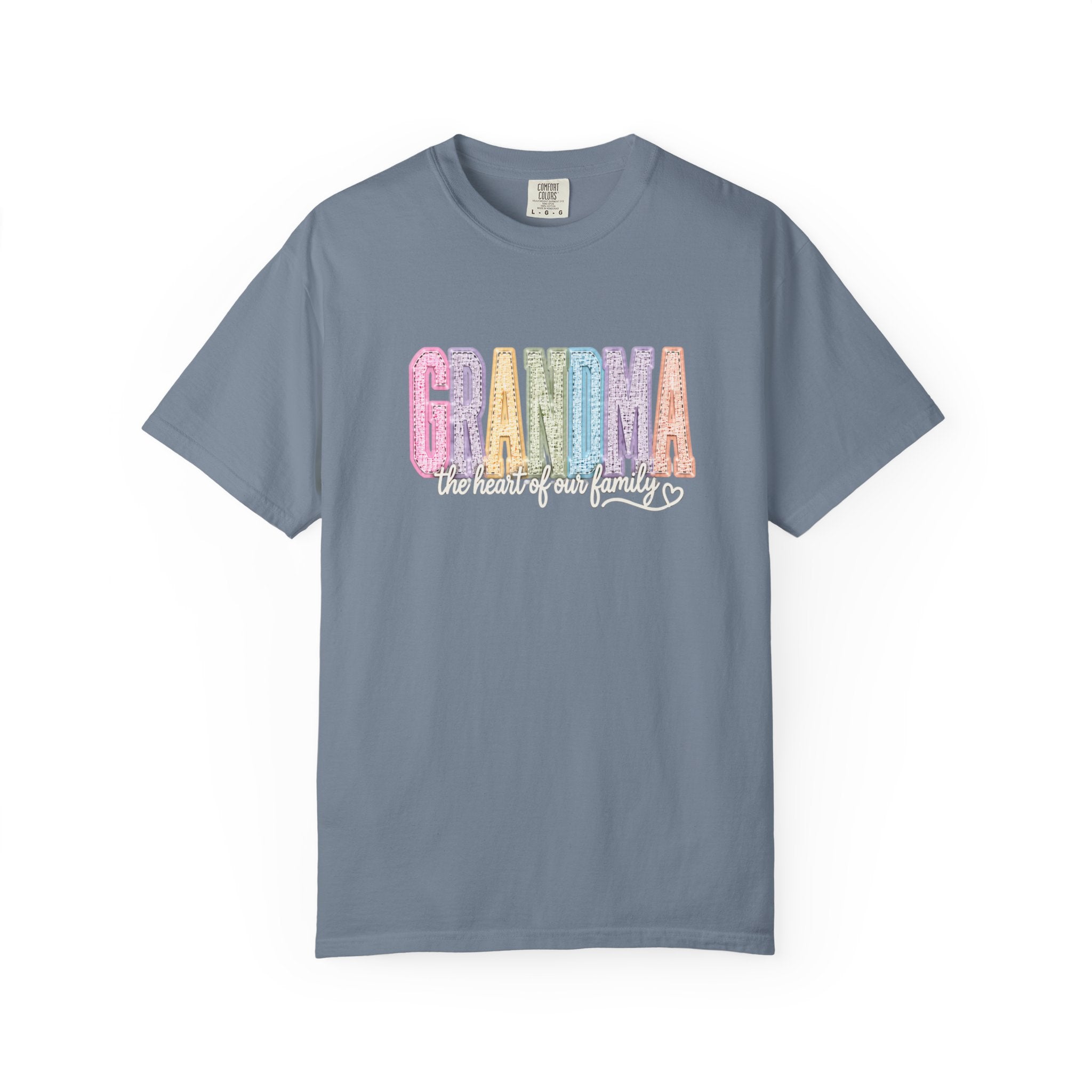 Grandma Floral Graphic T-Shirt — "Grandma, the heart of our family" Gift Tee