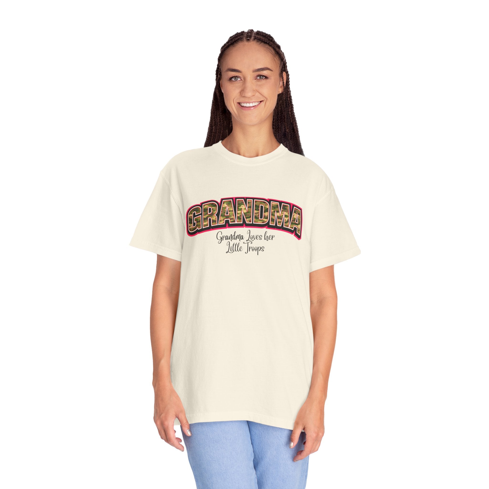 Grandma Floral Retro Tee — "Grandma: Grandkids Love Her a Little Teacup"