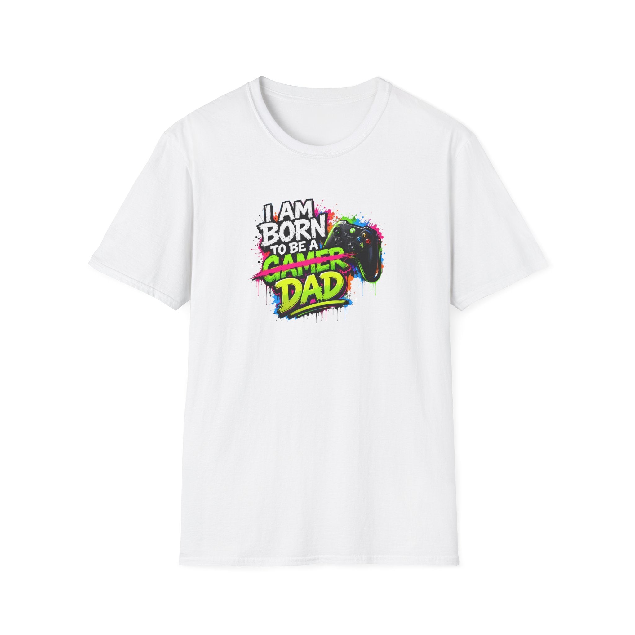 "I Am Born To Be A Gamer Dad" Neon T‑Shirt