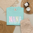 Nana Pastel Varsity T-Shirt — Soft Vintage Lettering Gift for Grandma (Mother's Day/Birthday)