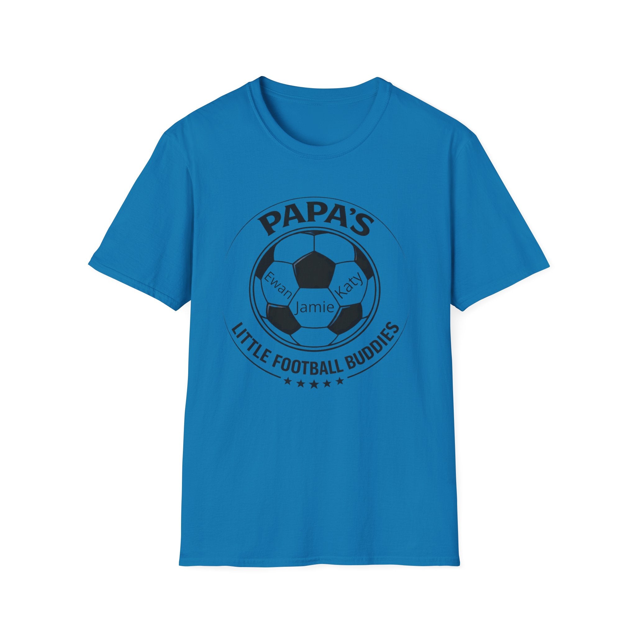 T-Shirt — "Papa's Little Football Buddies" Personalized Soccer Dad Tee