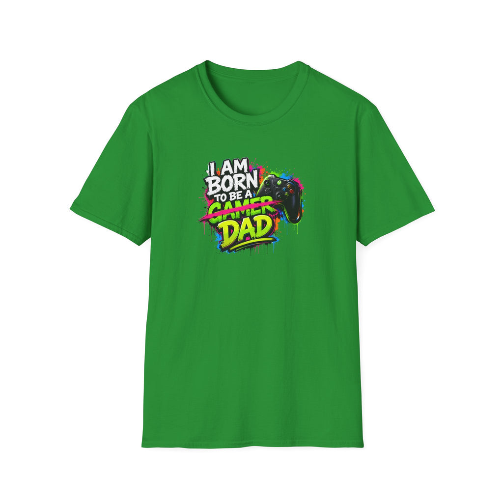 "I Am Born To Be A Gamer Dad" Neon T‑Shirt