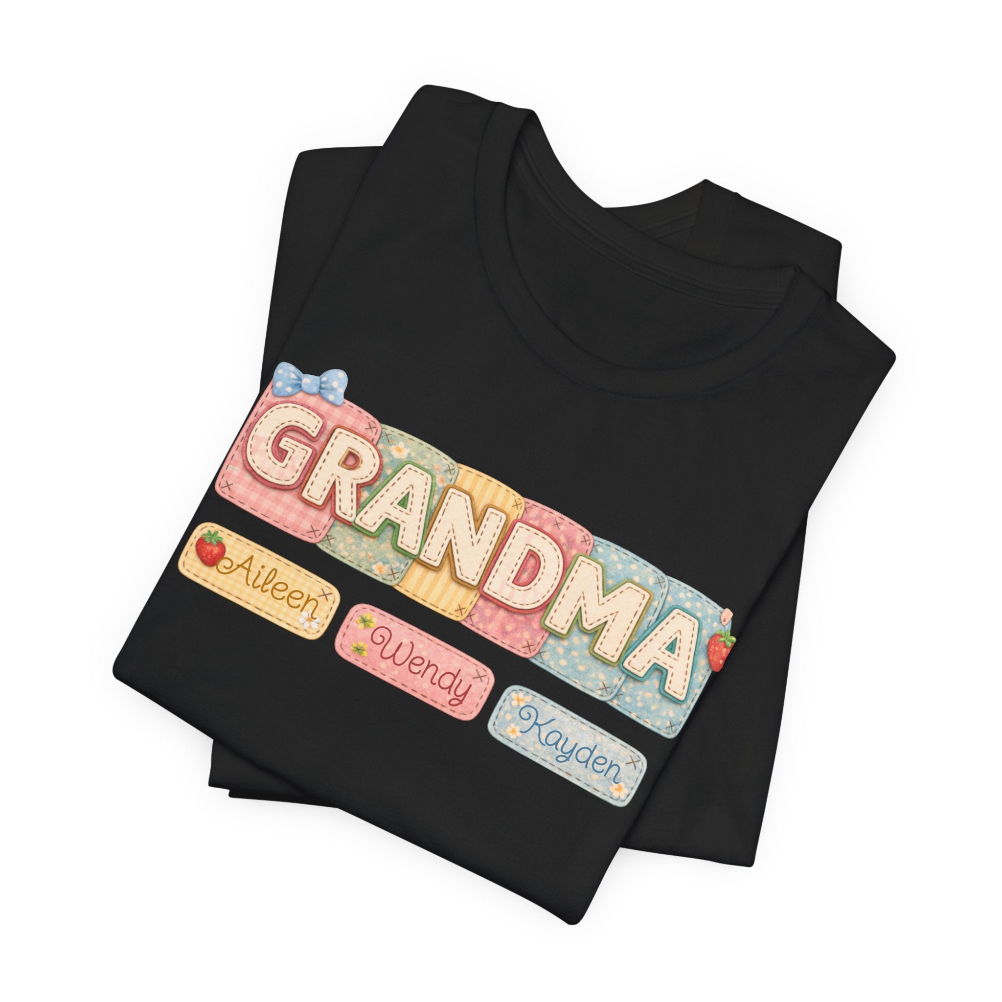 Grandma Floral Retro Tee — "Grandma" Names Design (Aileen • Wendy • Peyton)
