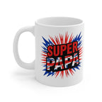 Super Papa Union Jack/English themed Mug — Patriotic Red, White & Blue Father’s Day Coffee Cup