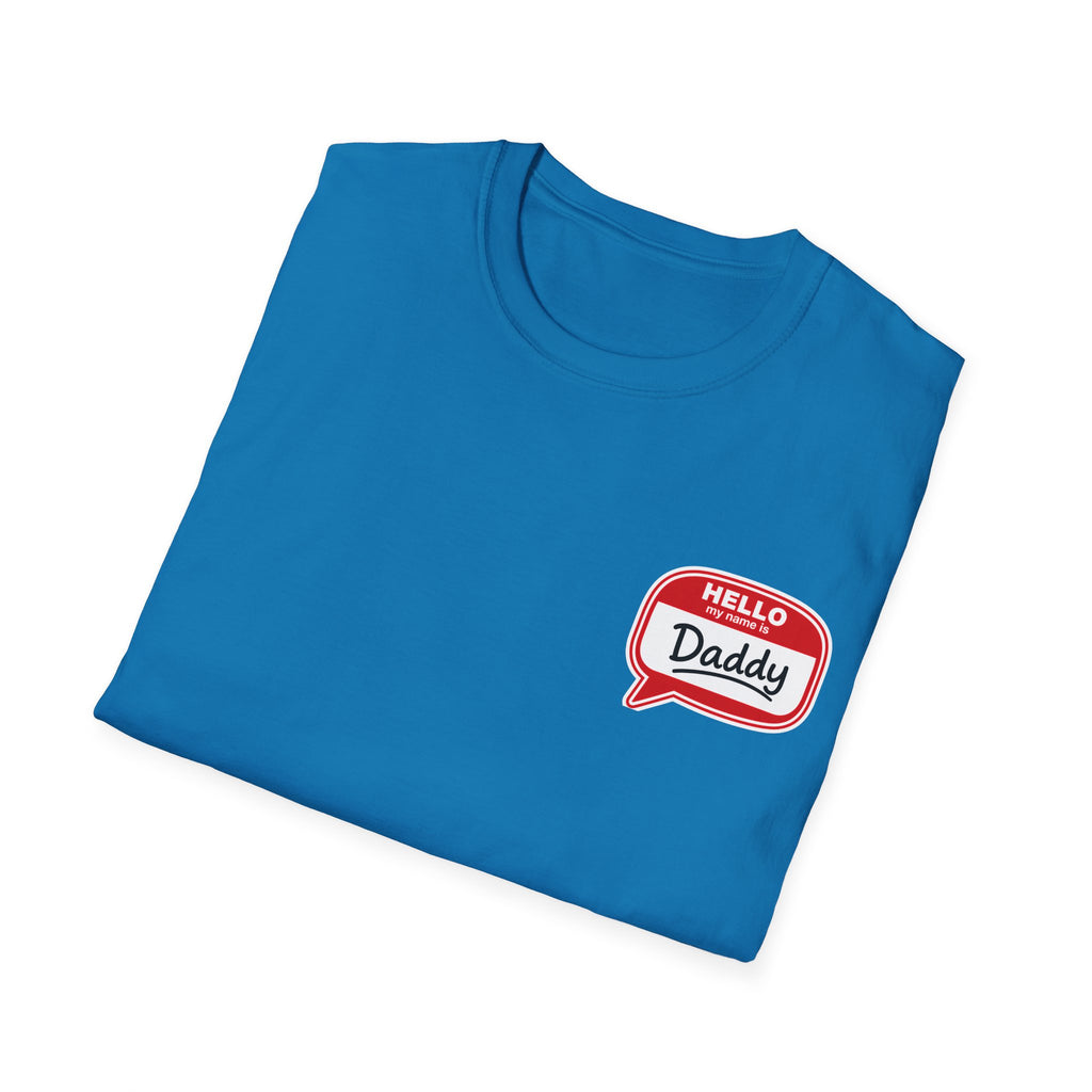 Daddy Name Tag T-Shirt - 'Hello Daddy' Retro Speech Bubble Tee