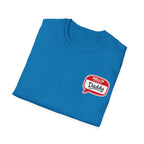 Daddy Name Tag T-Shirt - 'Hello Daddy' Retro Speech Bubble Tee