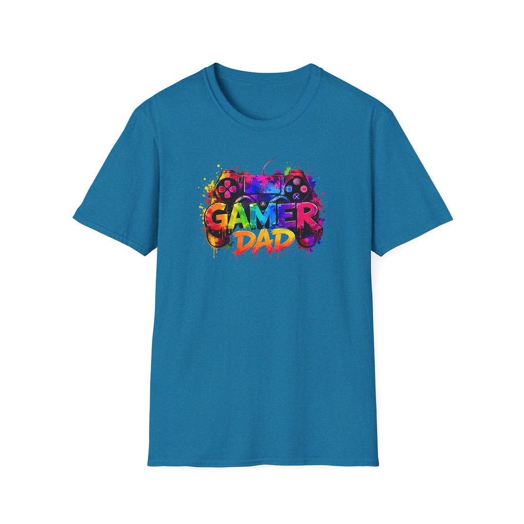 Gamer Dad Colourful Controller Design T-Shirt