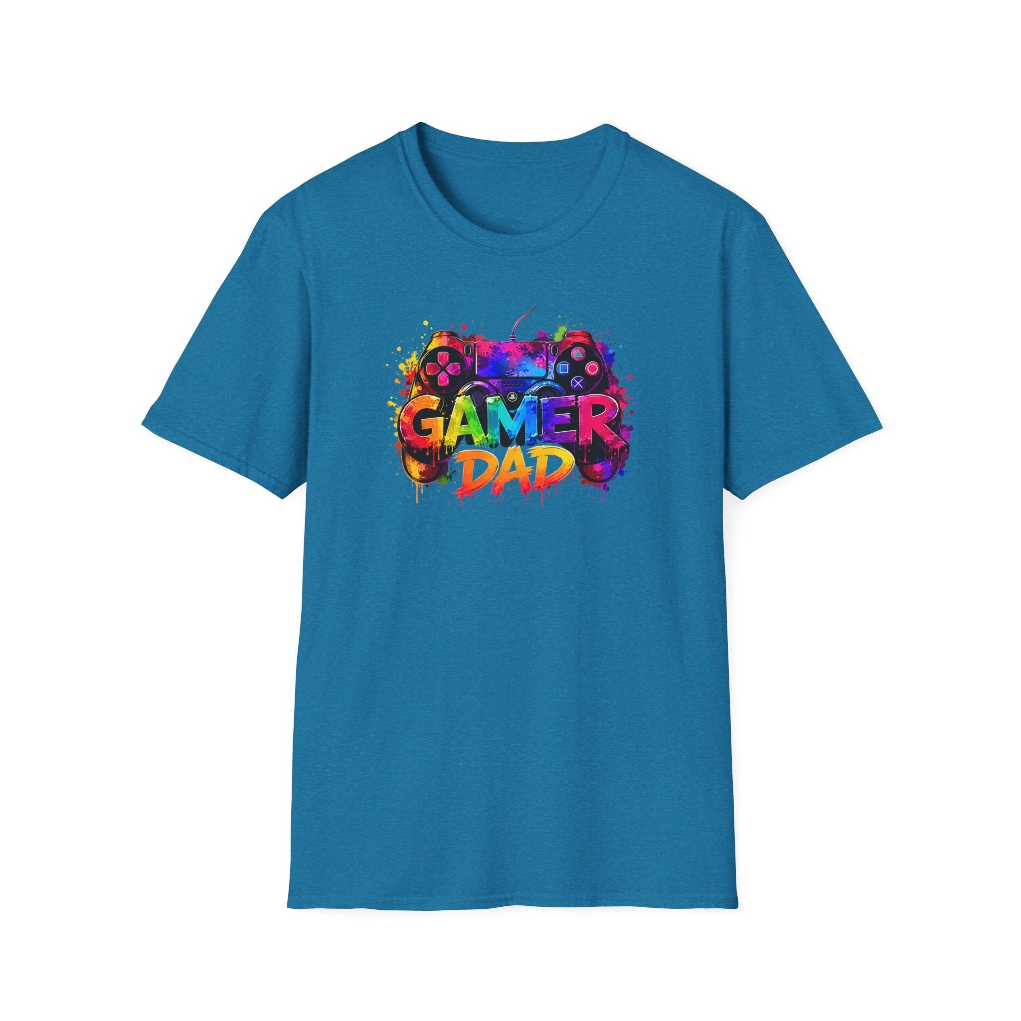 Gamer Dad Colourful Controller Design T-Shirt