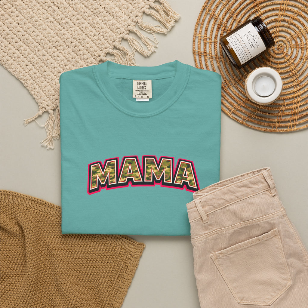 Mama Camo Retro T-Shirt — Vintage Lettering Mother's Day Tee