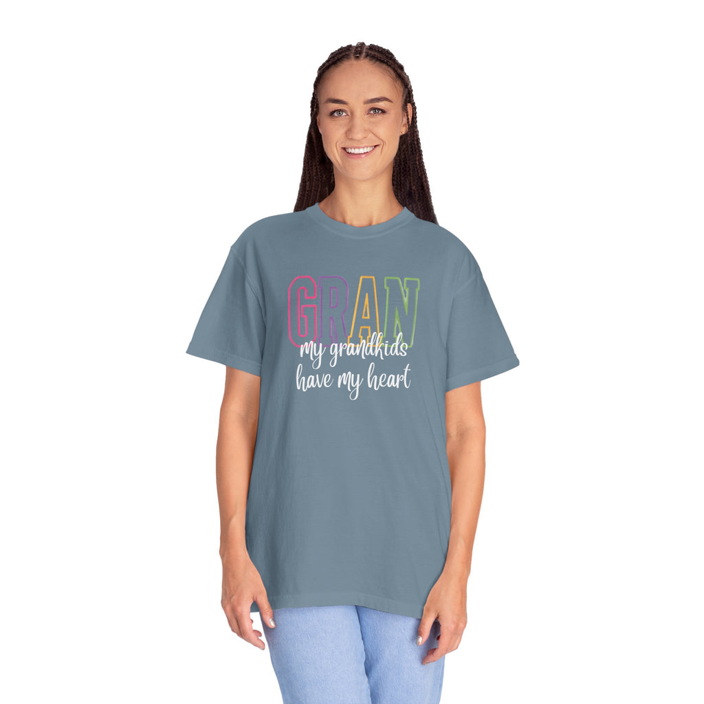 T-Shirt — "Gran my grandkids have my heart" Pastel Graphic Grandma Tee