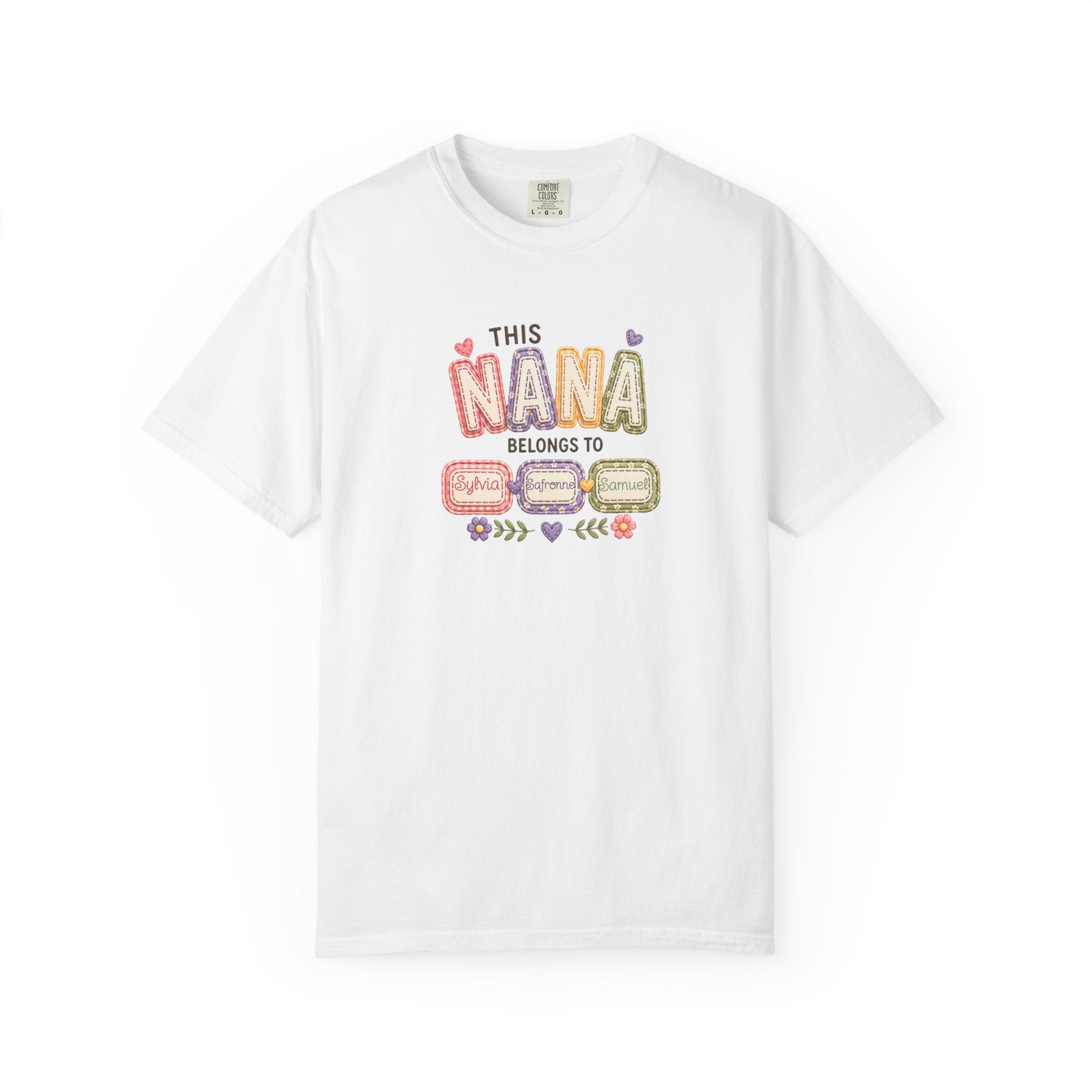 Nana Family Name T-Shirt — "This Nana Belongs To" Floral Grandma Gift