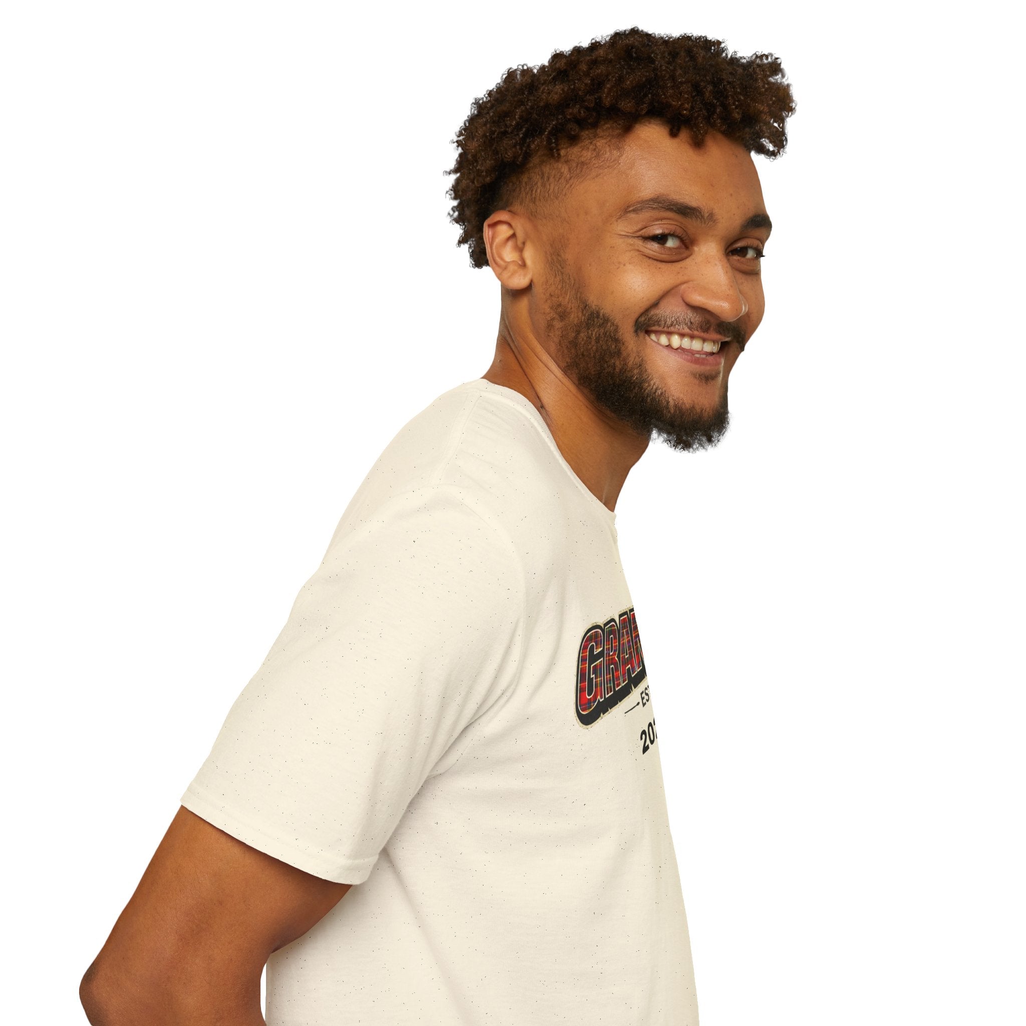 Grandpa EST. 2026 T-Shirt — New Grandpa Plaid Announcement Tee