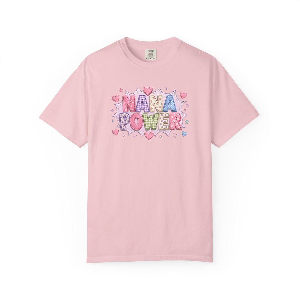 Nana Power T-Shirt — Playful Retro Heart Graphic for Grandmother Gifts