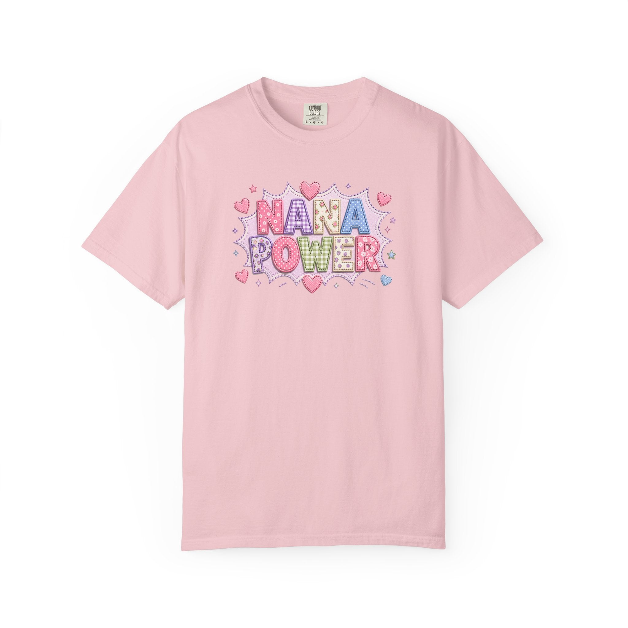 Nana Power T-Shirt — Playful Retro Heart Graphic for Grandmother Gifts