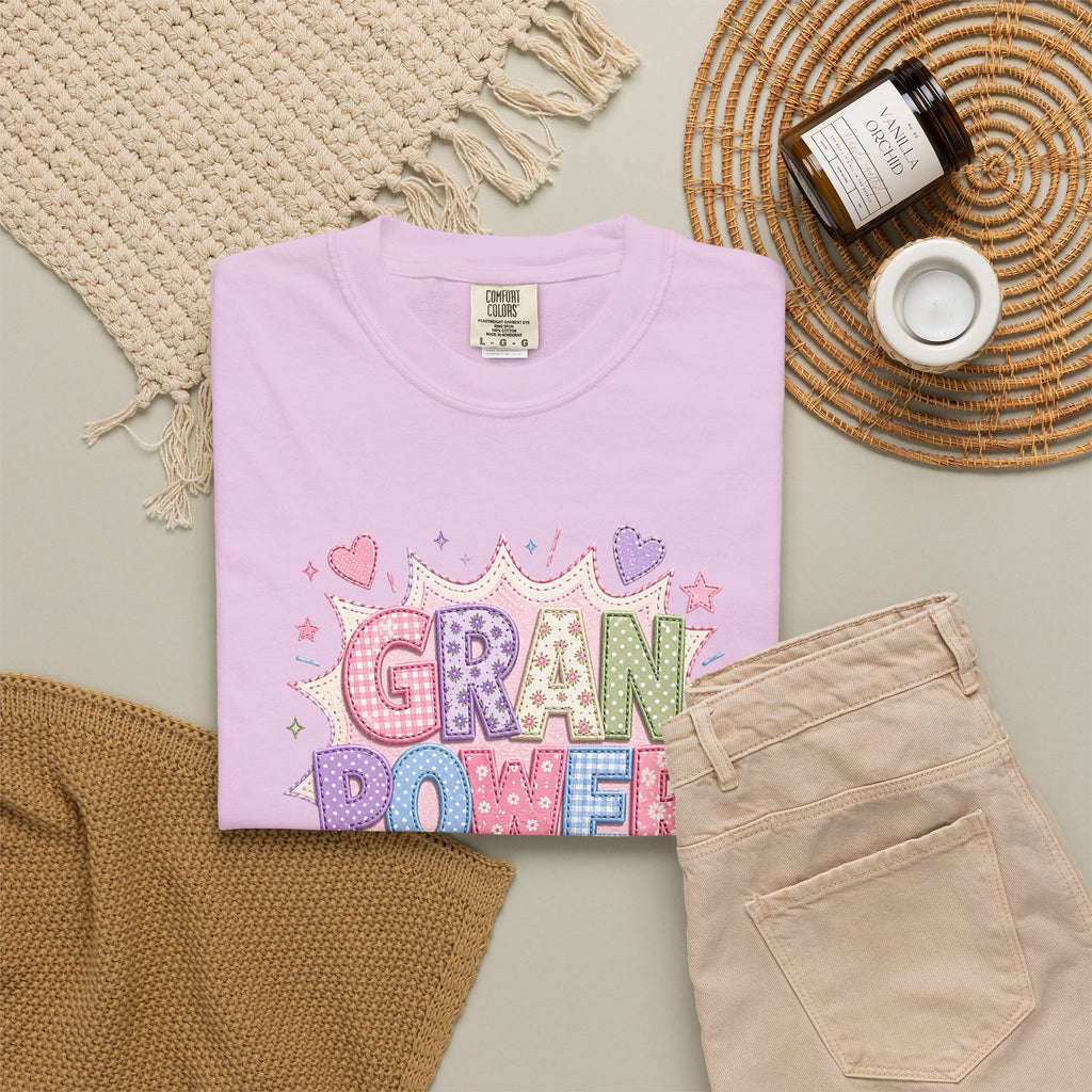 Gran Power T-Shirt — Cute Pastel 'Gran Power' Graphic Tee for Grandparents, Mother's Day Gift
