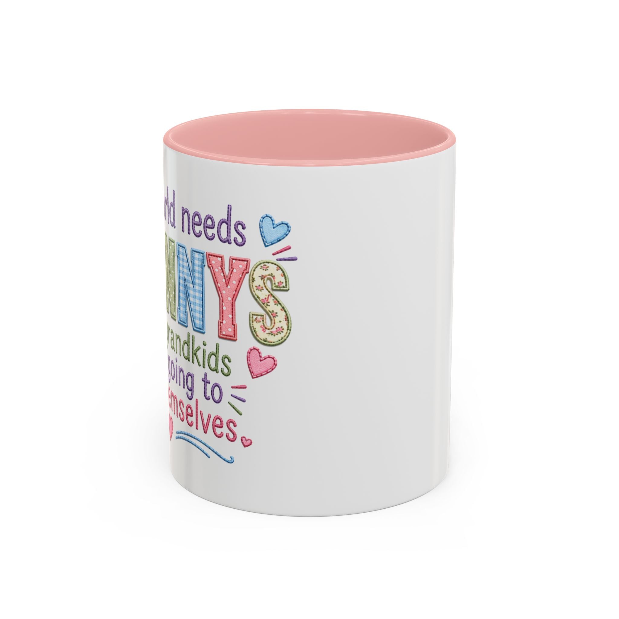 Granny Coffee Mug – "All I Need is Grannys and Grandkids" Accent Pink Mug