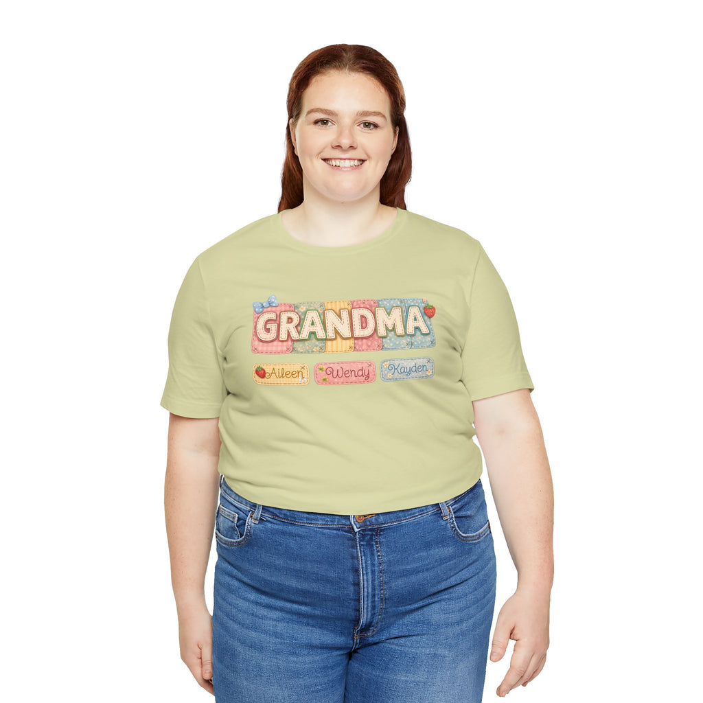 Grandma Floral Retro Tee — "Grandma" Names Design (Aileen • Wendy • Peyton)