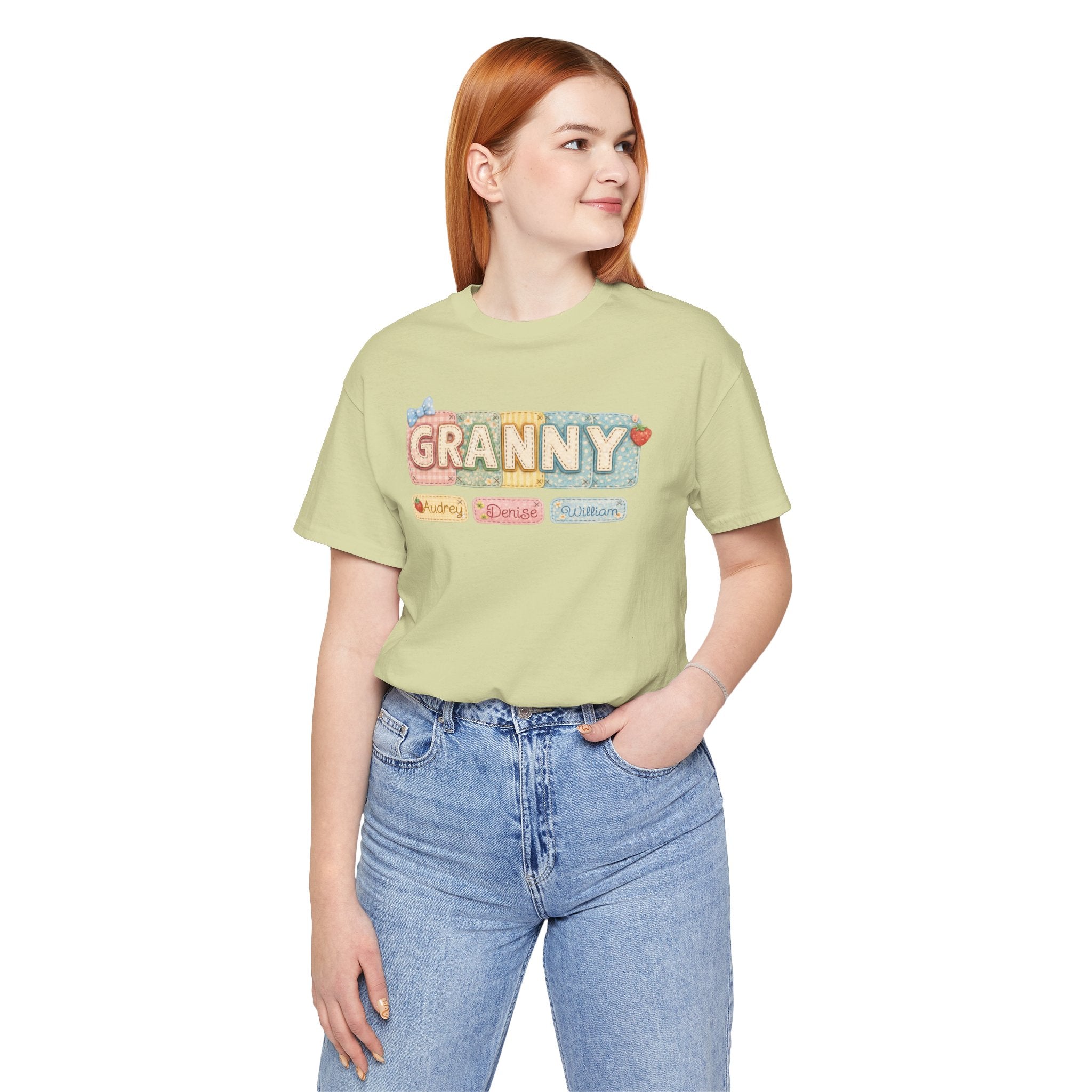Granny Retro Nameplate T‑Shirt — Personalized Grandma Tee